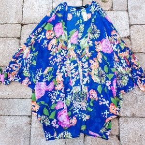 Blue floral kimono